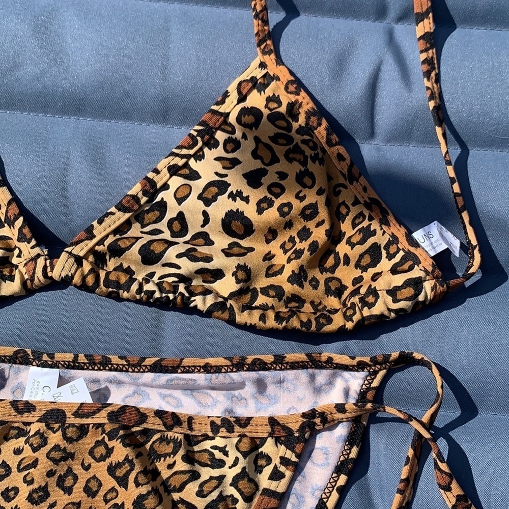 Leopard Print String Bikini - Picture 5 of 7